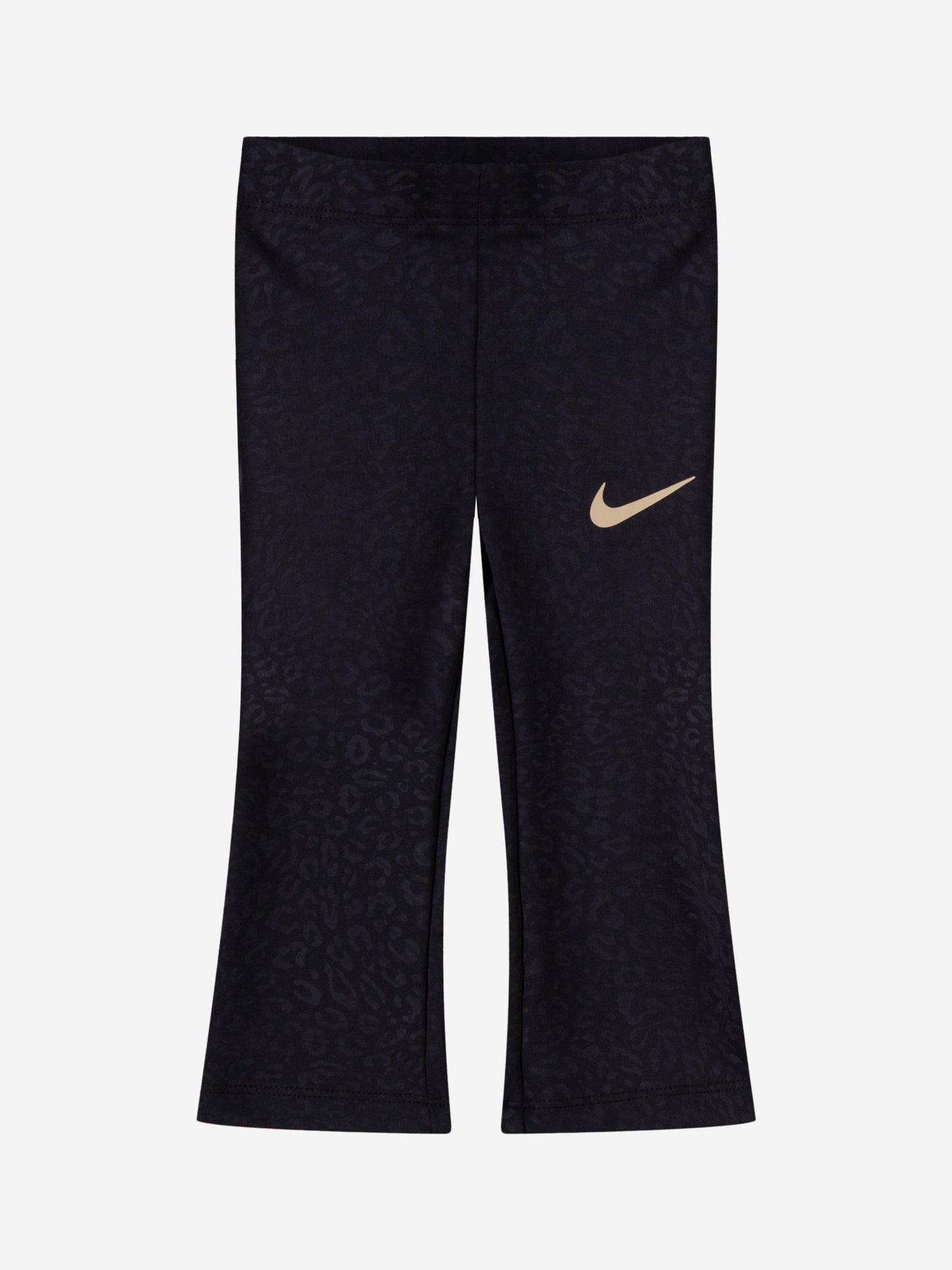 Girls Swoosh Print Legging Set in Black