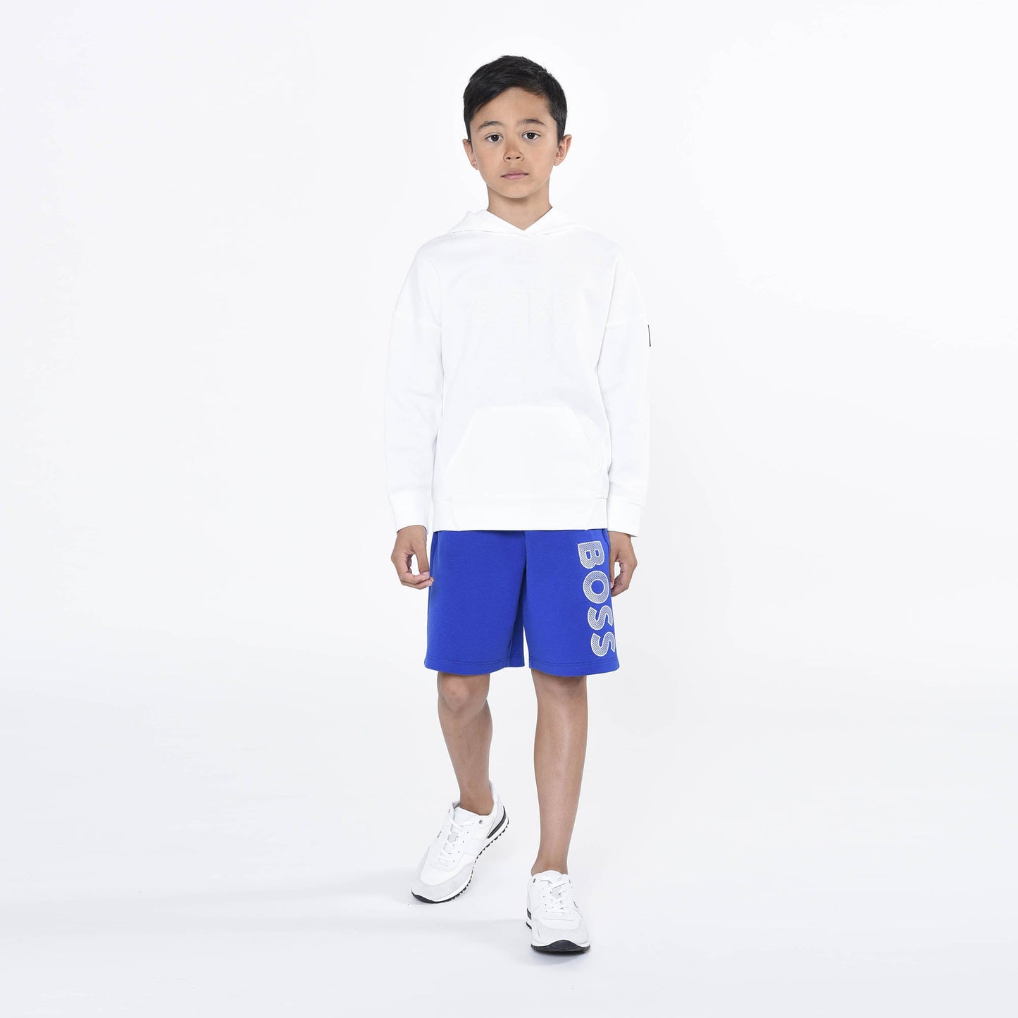 男童蓝色Logo棉短裤