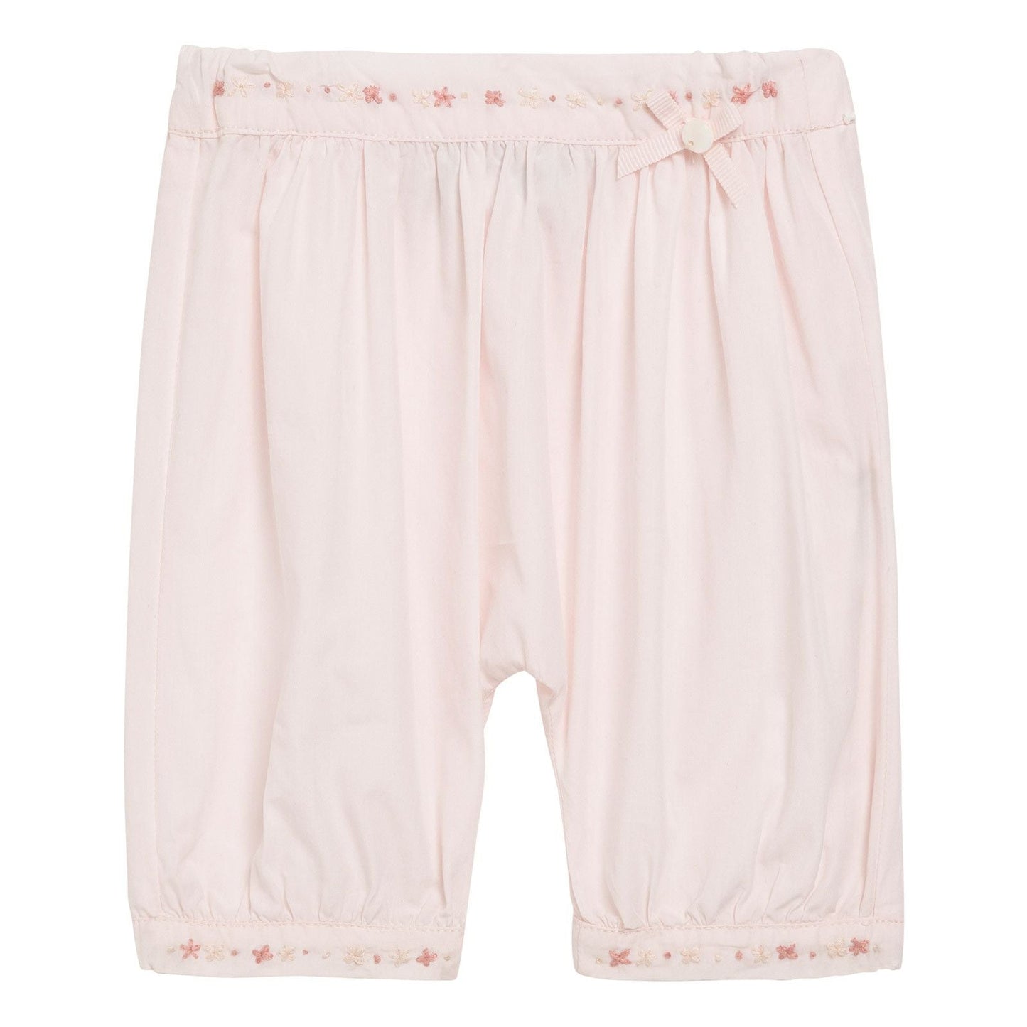 Baby Girls Light Pink Cotton Embroidered Trims Trousers