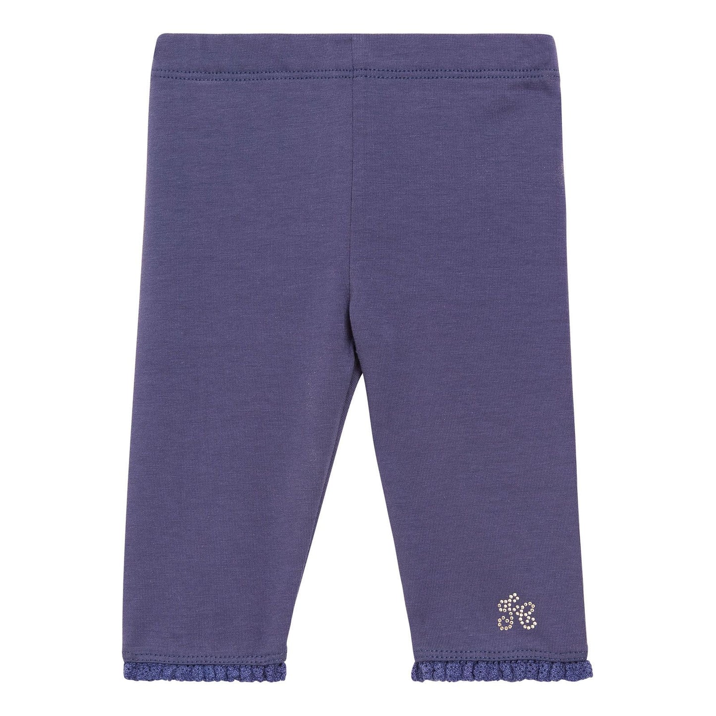 Baby Girls Light Blue Cotton Patch Logo Trousers