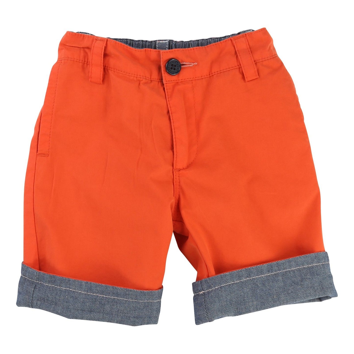 Boys Red Turn Cuffs Reversibe Shorts