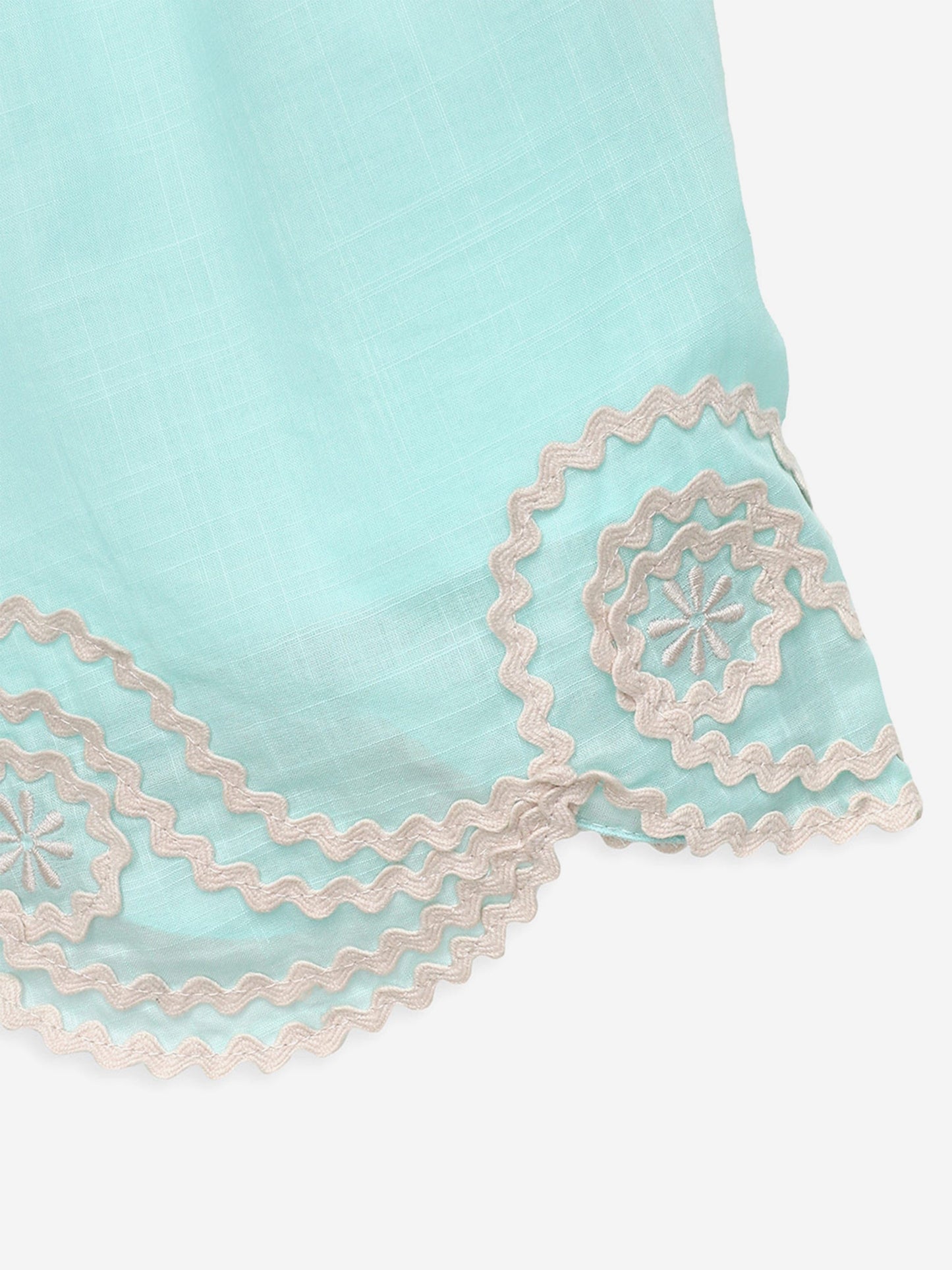 Zimmermann Girls Waverly Ric Rac Shorts in Blue