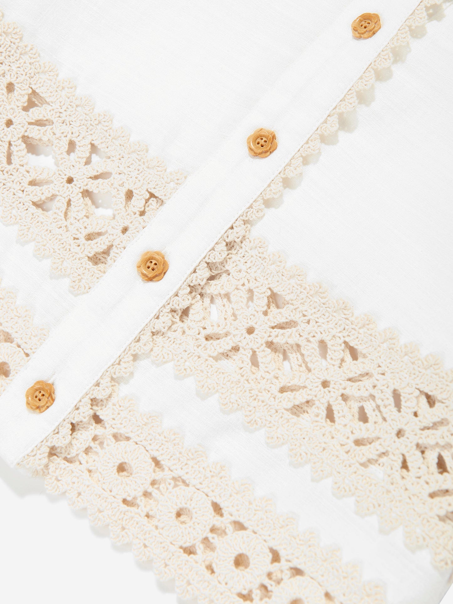 Girls Wylie Trimmed Blouse in Ivory