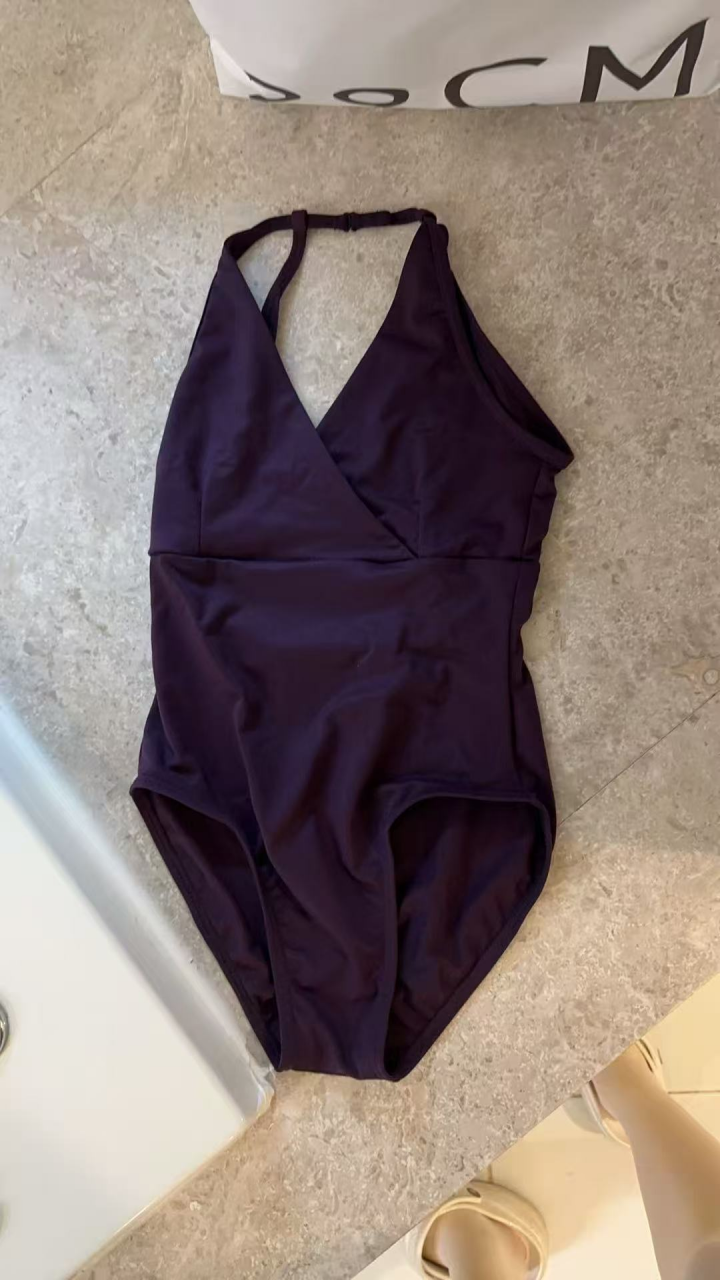 葡萄紫挂脖芭蕾舞连体衣(AVA GD Halterneck Leotard_Tactel/burgundy)