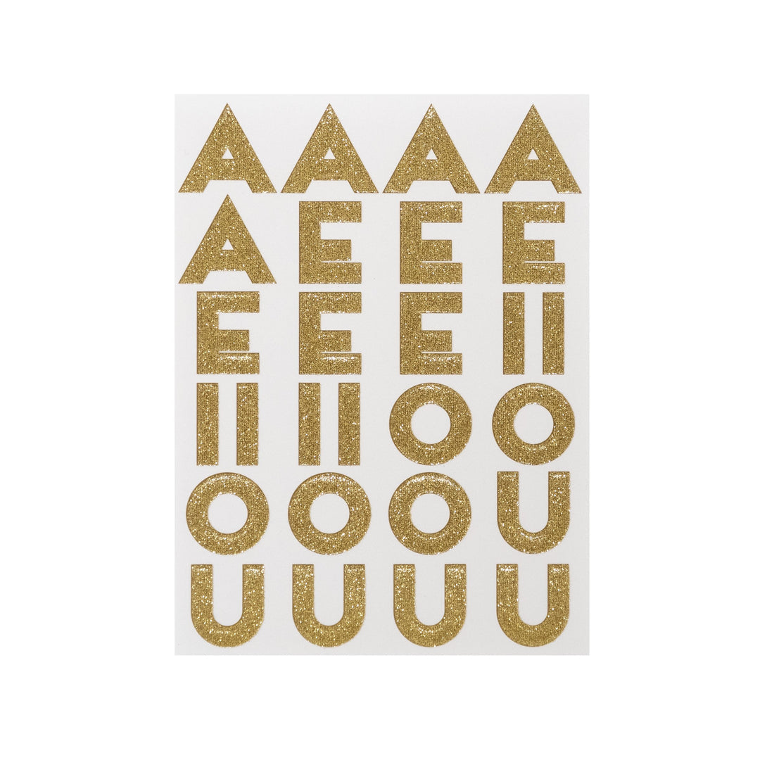金色闪光字母贴纸(10张)