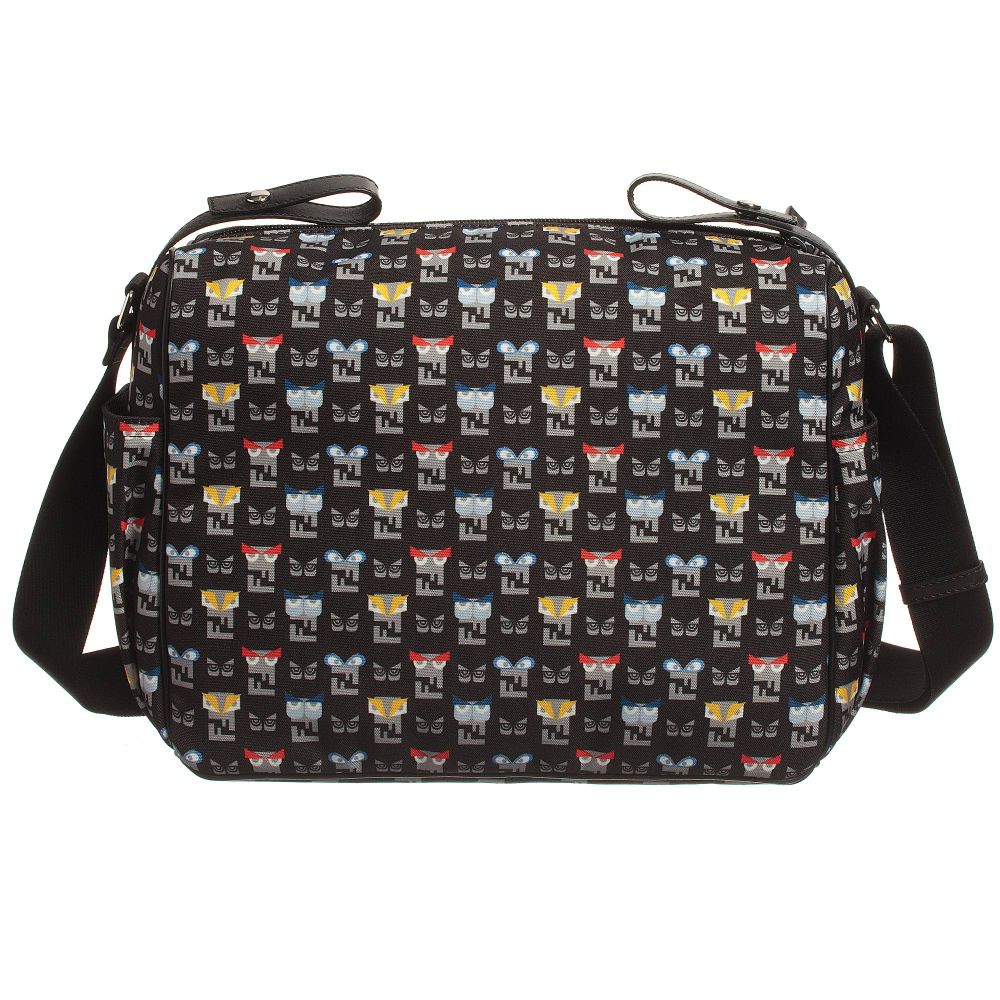 Black Monster Logo Print Baby Changing Bag (WIDTH 32CM)
