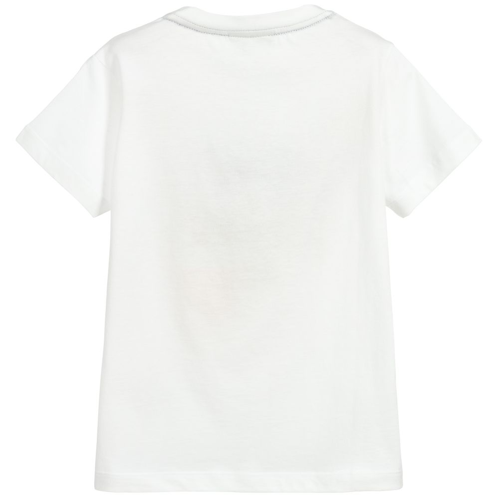 Boys White Cotton Graffiti T-Shirt