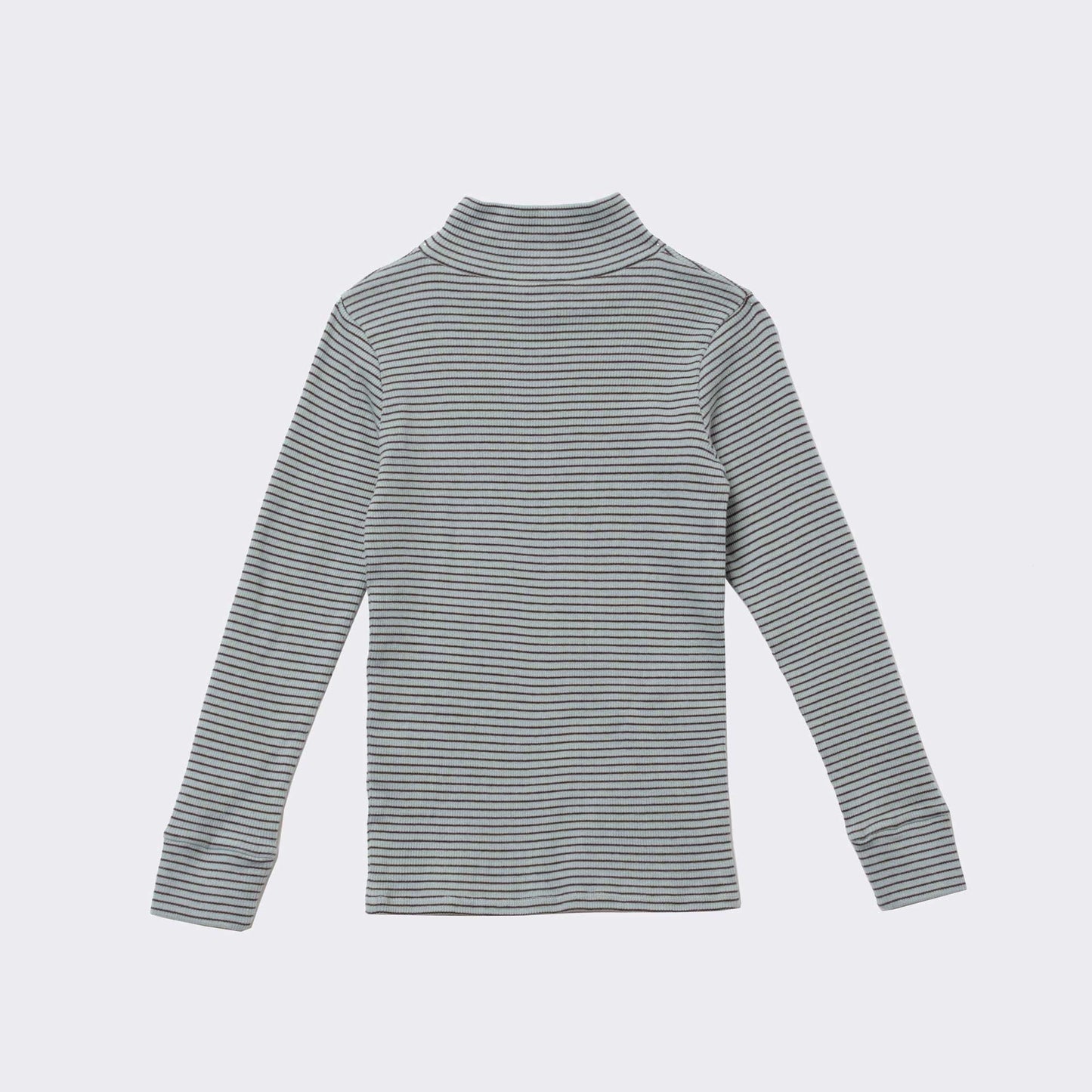 女童薄荷绿条纹棉T恤