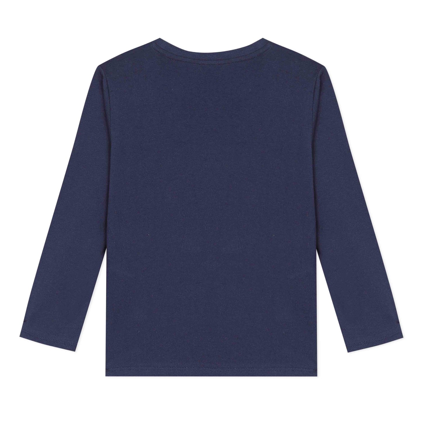 Girls Navy Logo Cotton T-Shirt