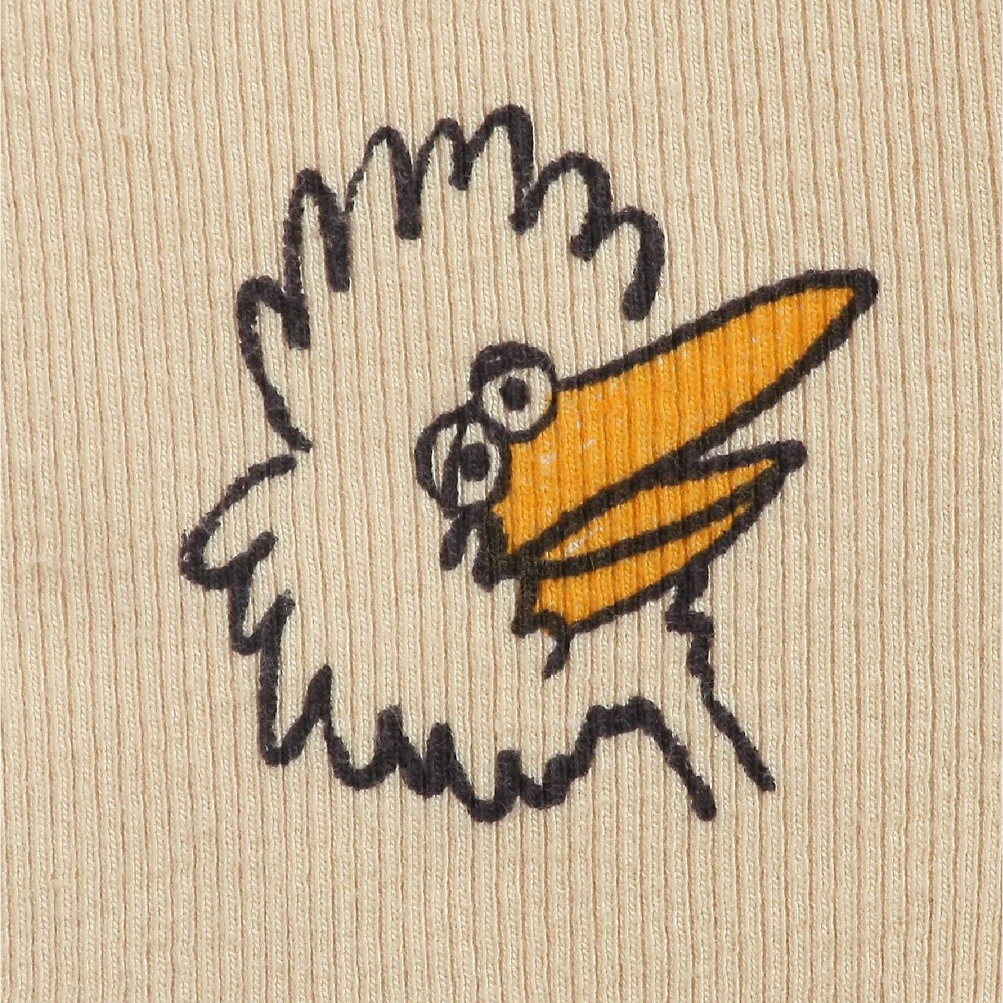 婴儿米色小鸟印花棉打底裤