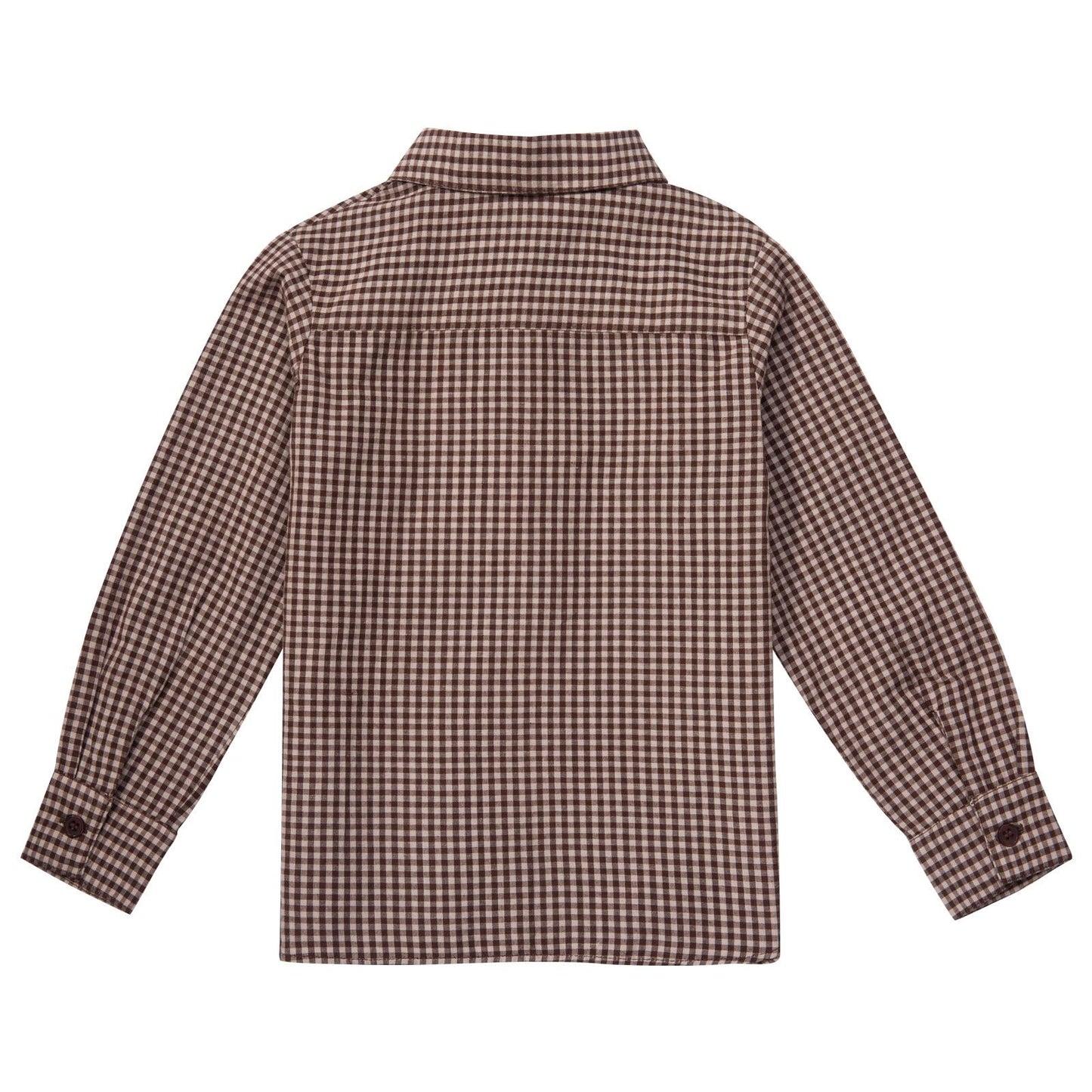 Boys Brown Gingham Cotton Shirt