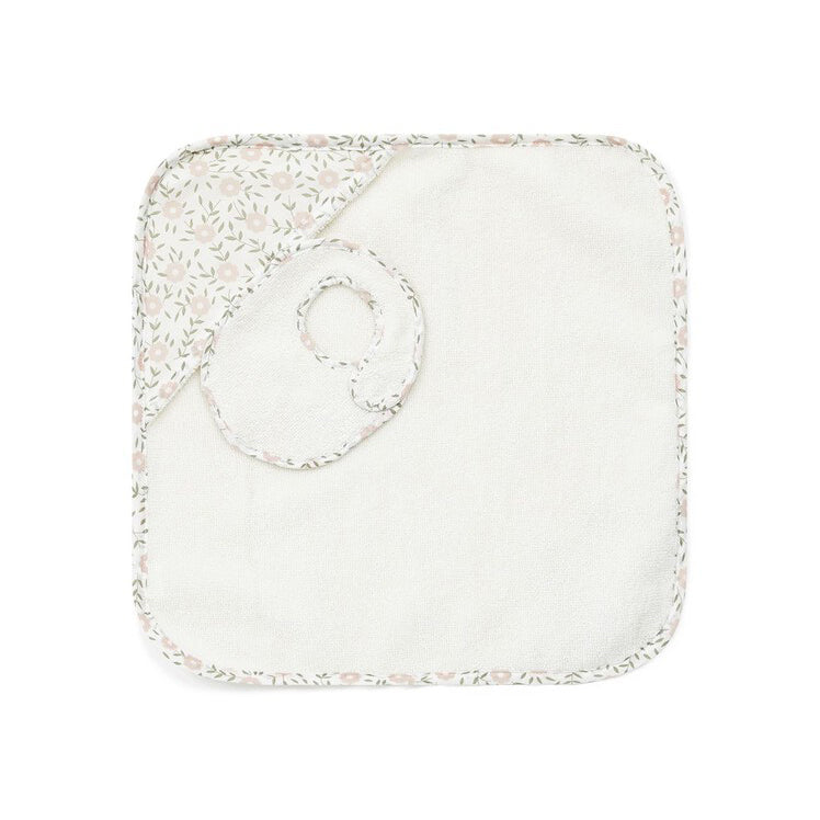 Baby Girls Cotton Bib & Bath Towel