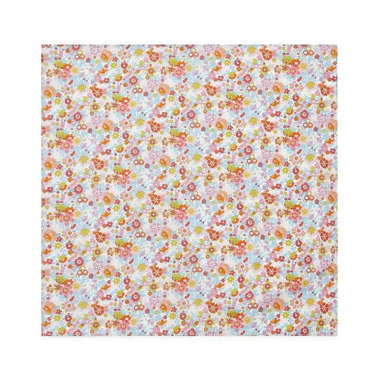 Girls Multicolor Floral Cotton Scarf