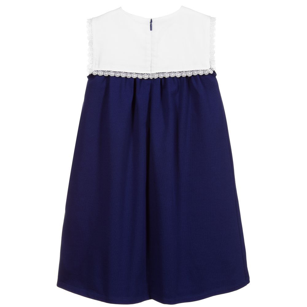 Girls Blue GG Logo Cotton Dress