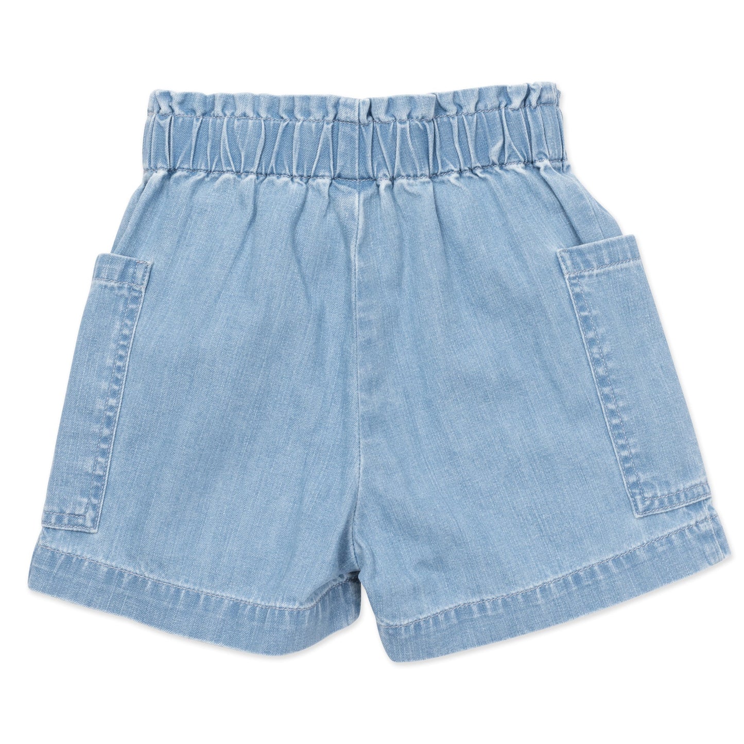 Girls Blue Embroidered Denim Shorts