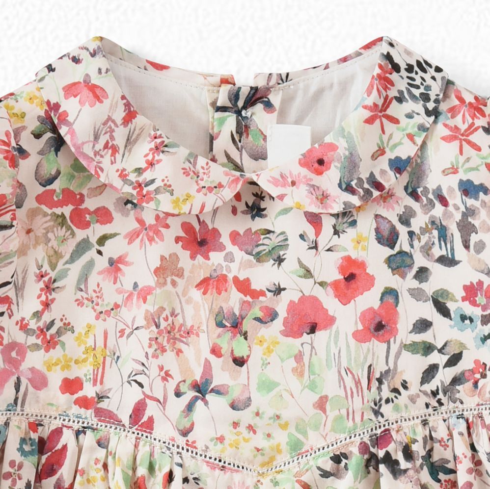 Baby Girls Multicolor Floral Cotton Dress