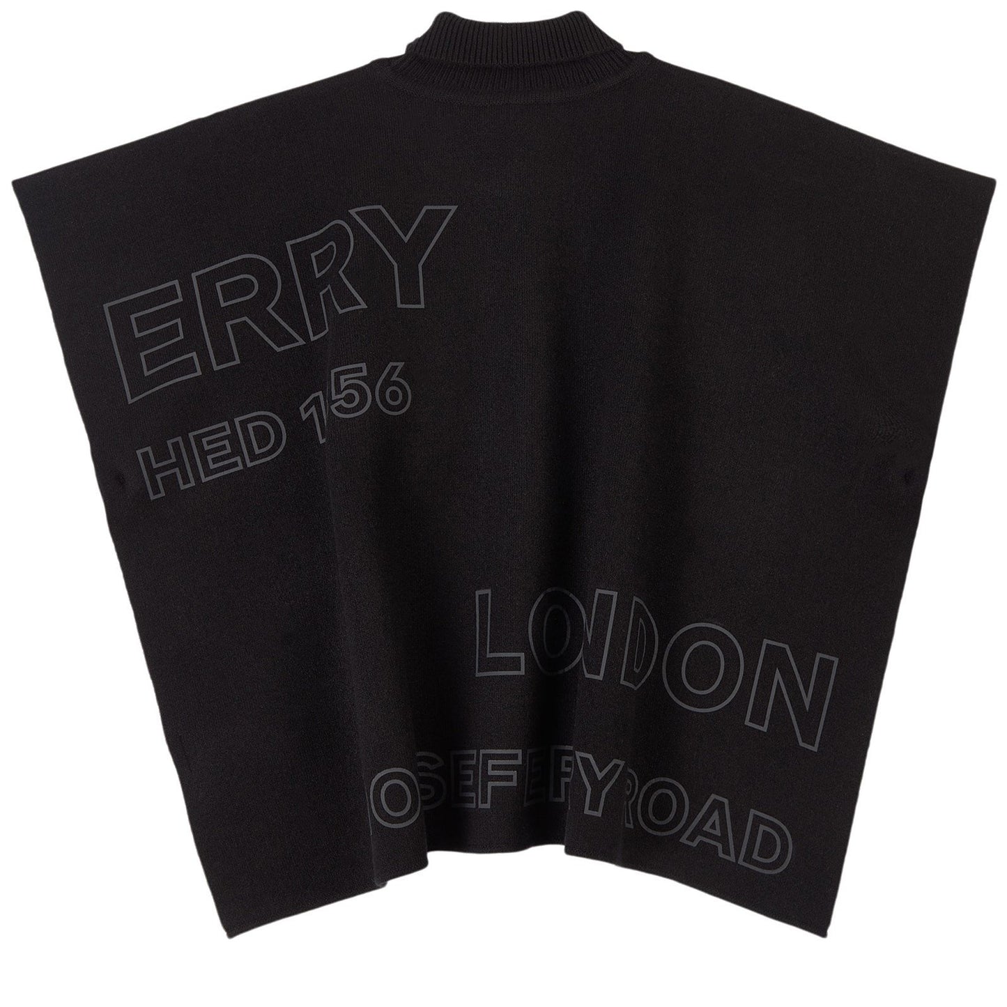 女童黑色Logo羊毛披肩