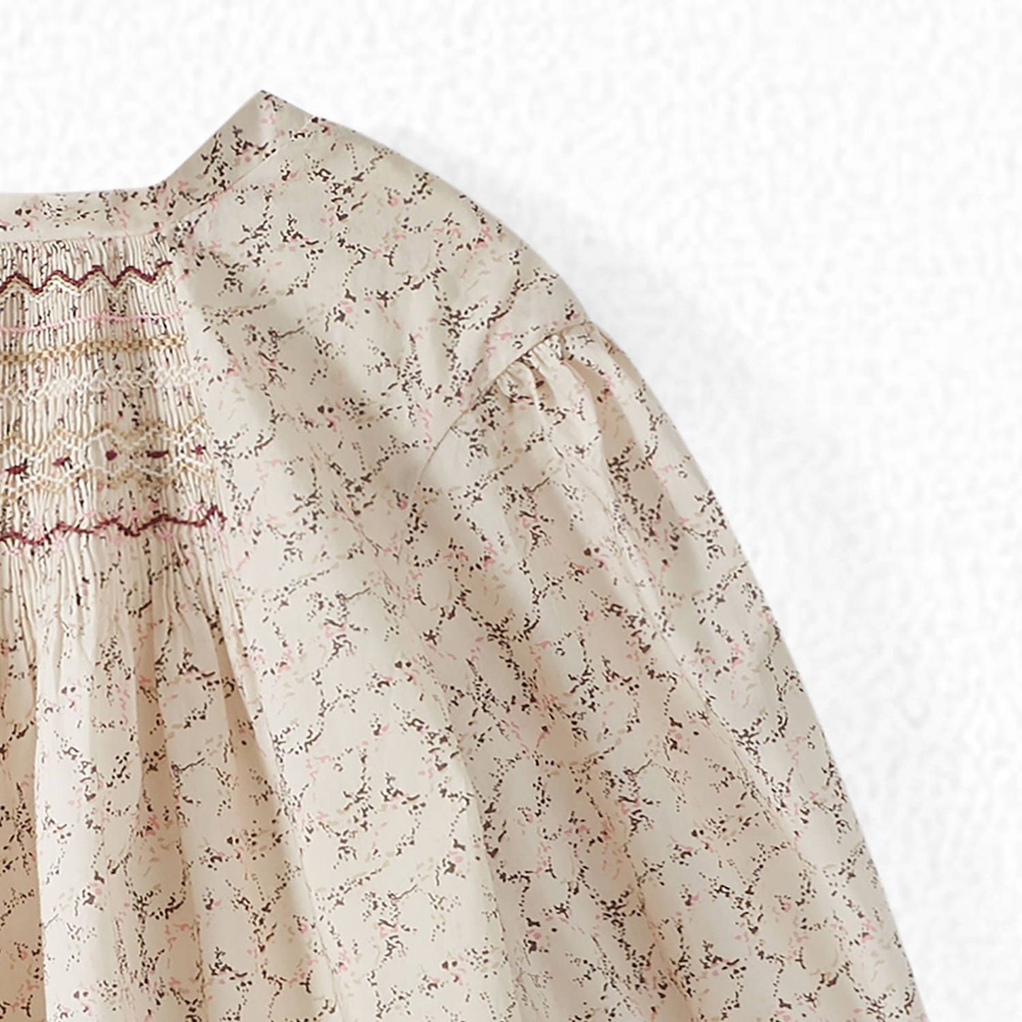 女童白色印花棉连衣裙