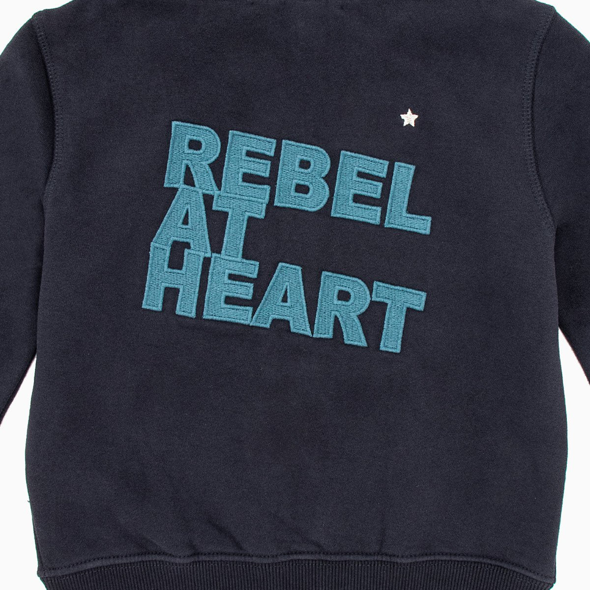 女童藏青色连帽拉链上衣