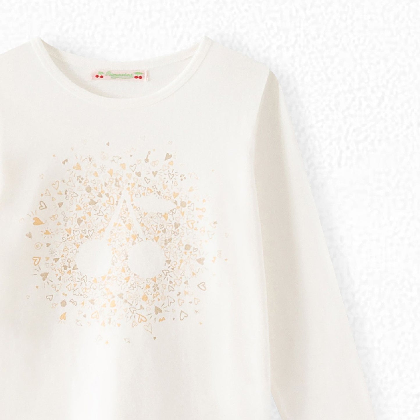 女童白色Logo棉T恤