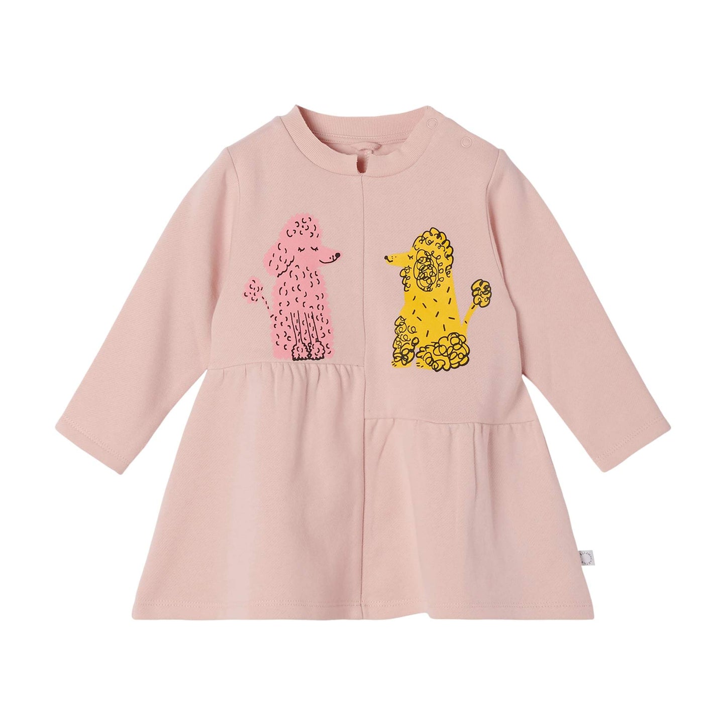 女婴粉色贵宾犬棉连衣裙