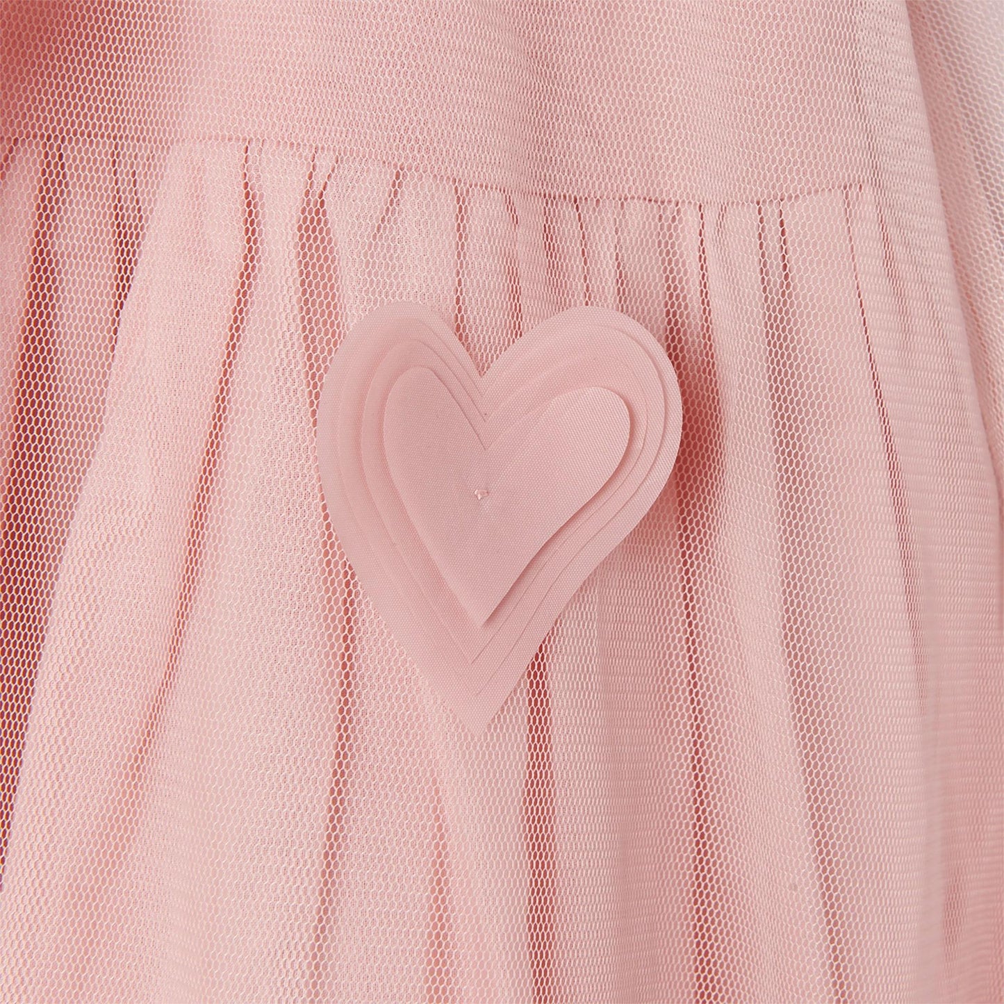 女童粉色心形薄纱连衣裙