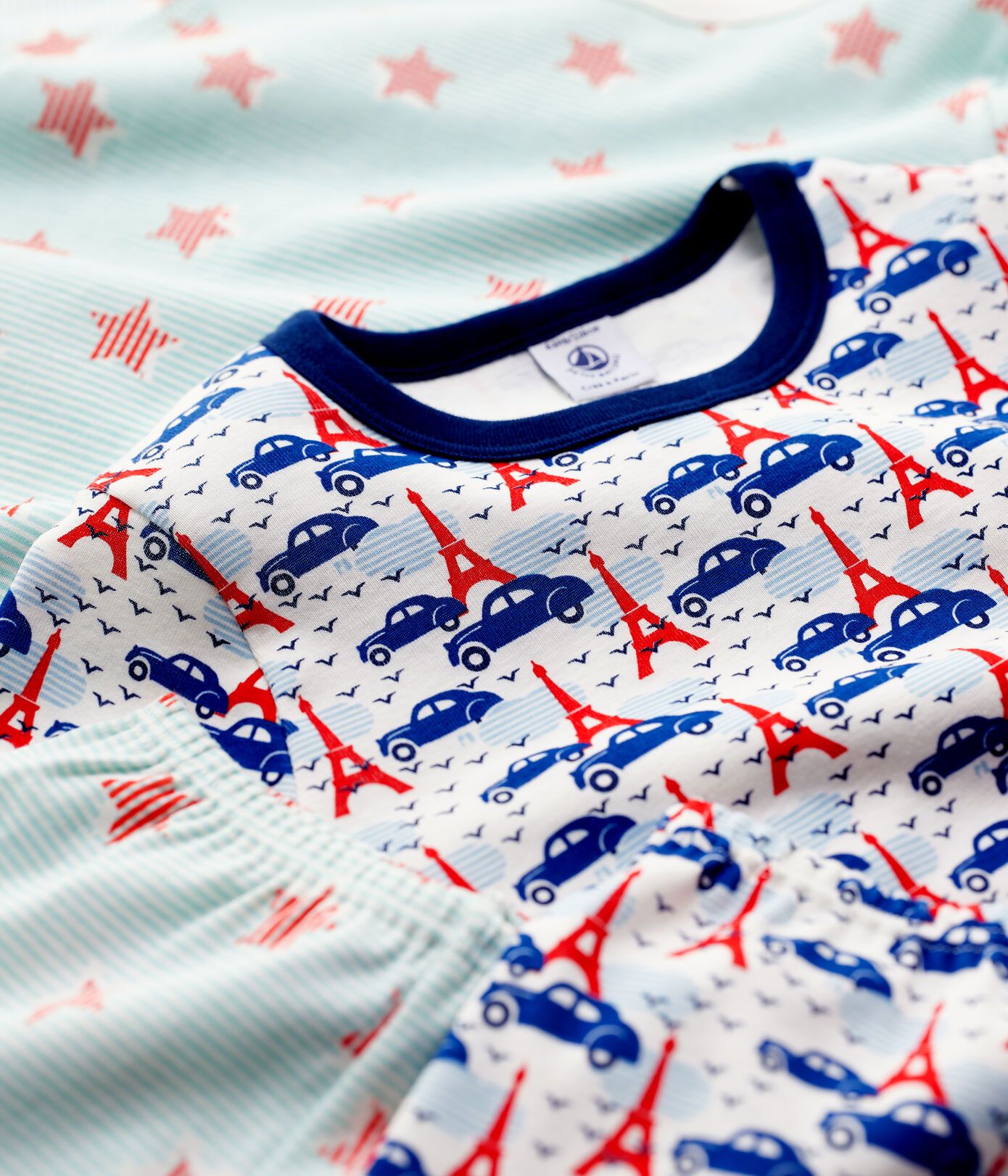 男童藏青色印花棉睡衣套装 (2件)