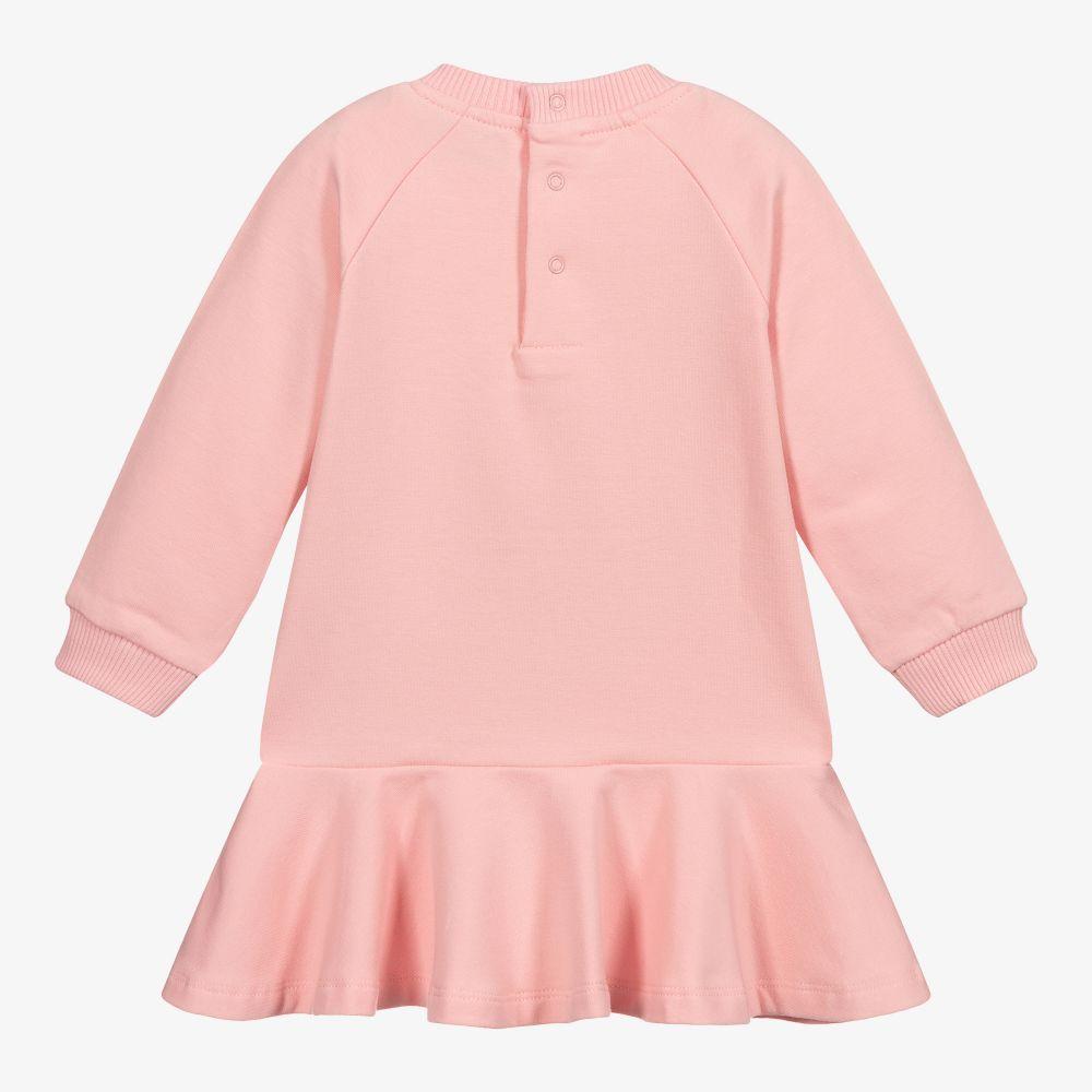 女婴粉色Logo棉连衣裙