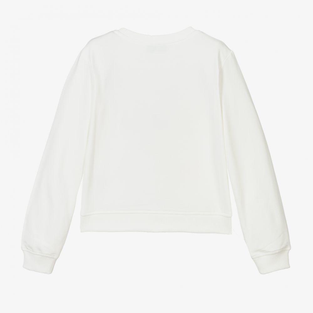 女童白色Logo棉卫衣