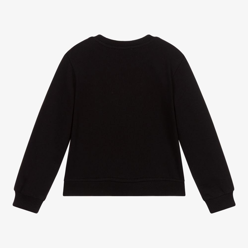 女童黑色Logo棉卫衣