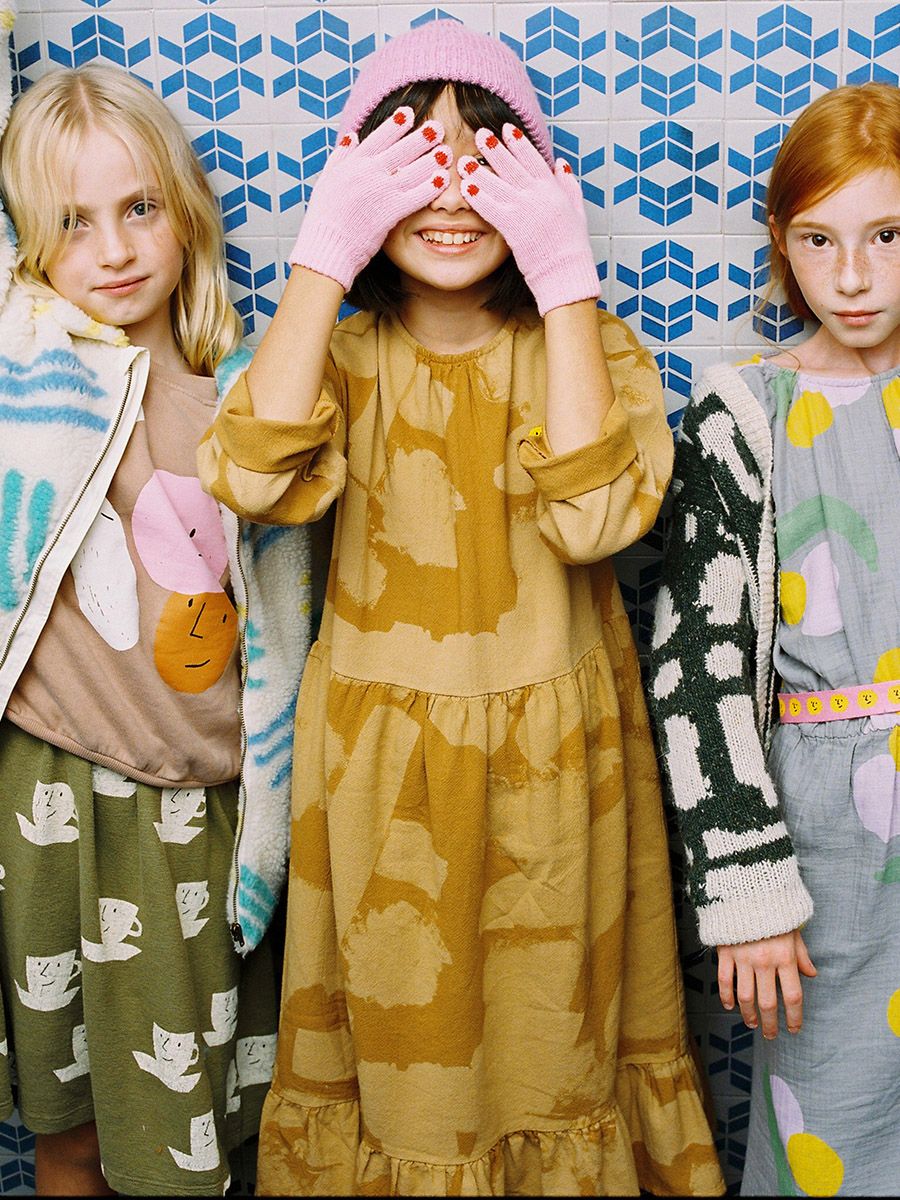 儿童粉色Logo针织帽