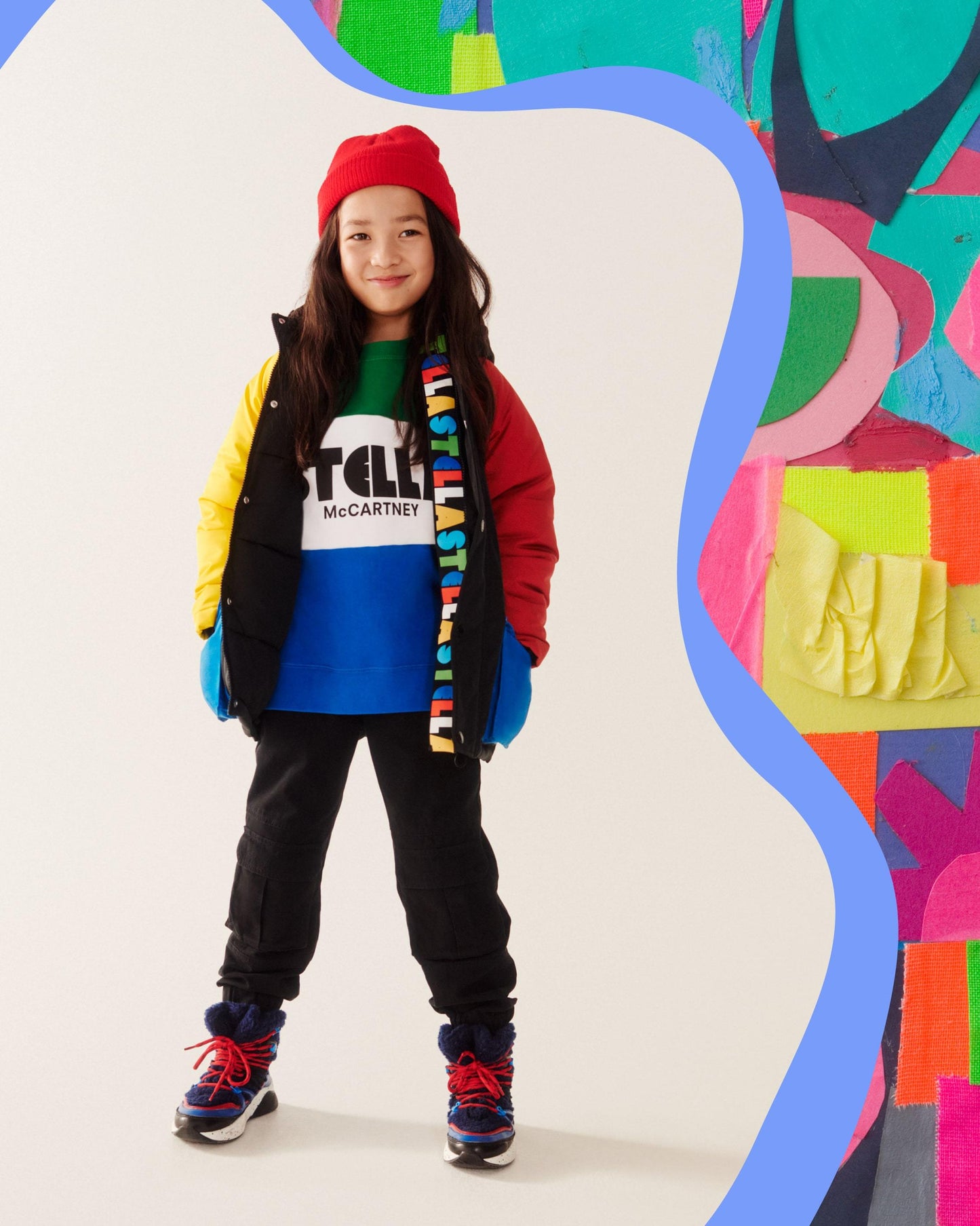 男童蓝色Logo棉卫衣