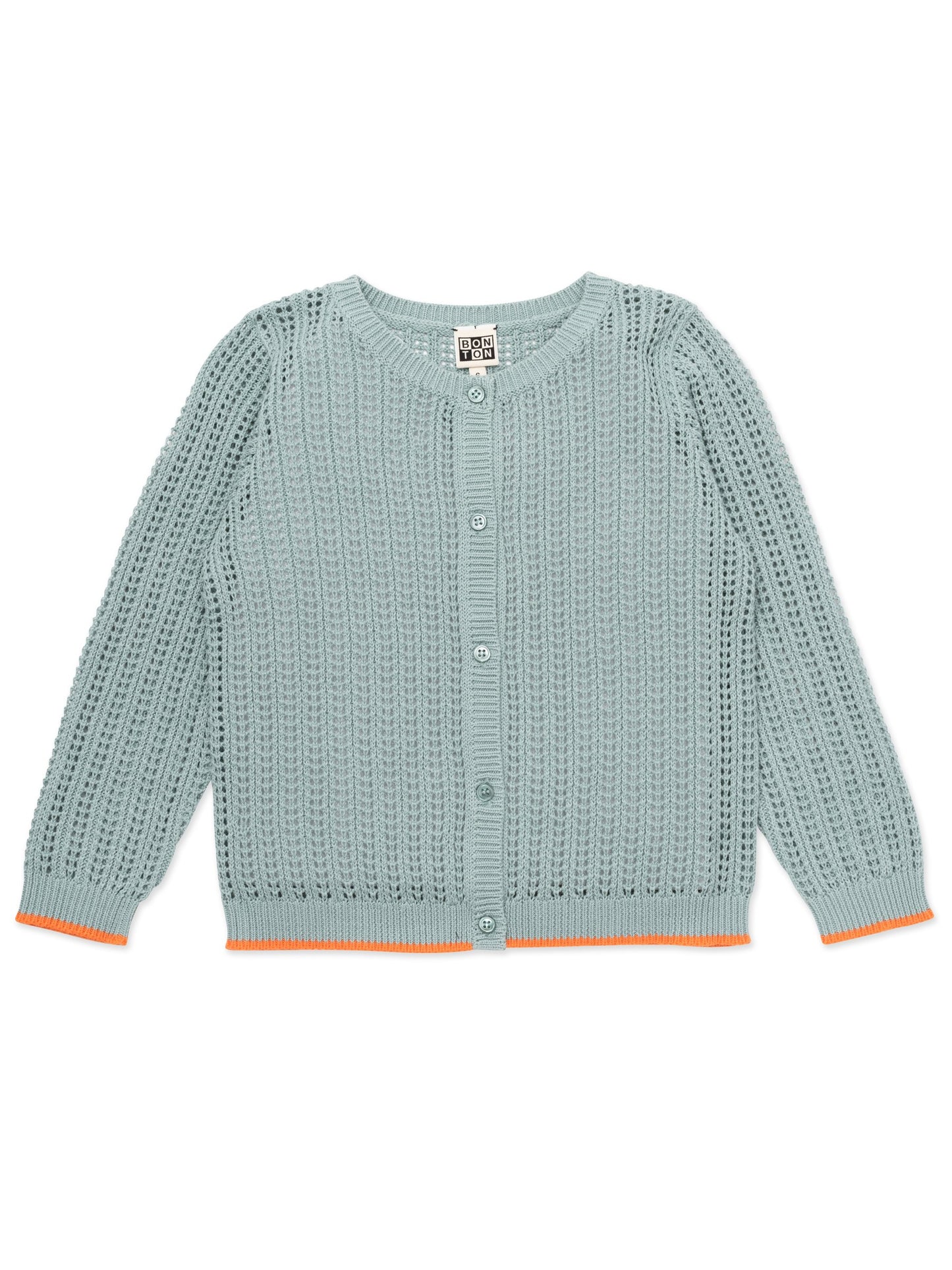Girls Cyan Cotton Cardigan
