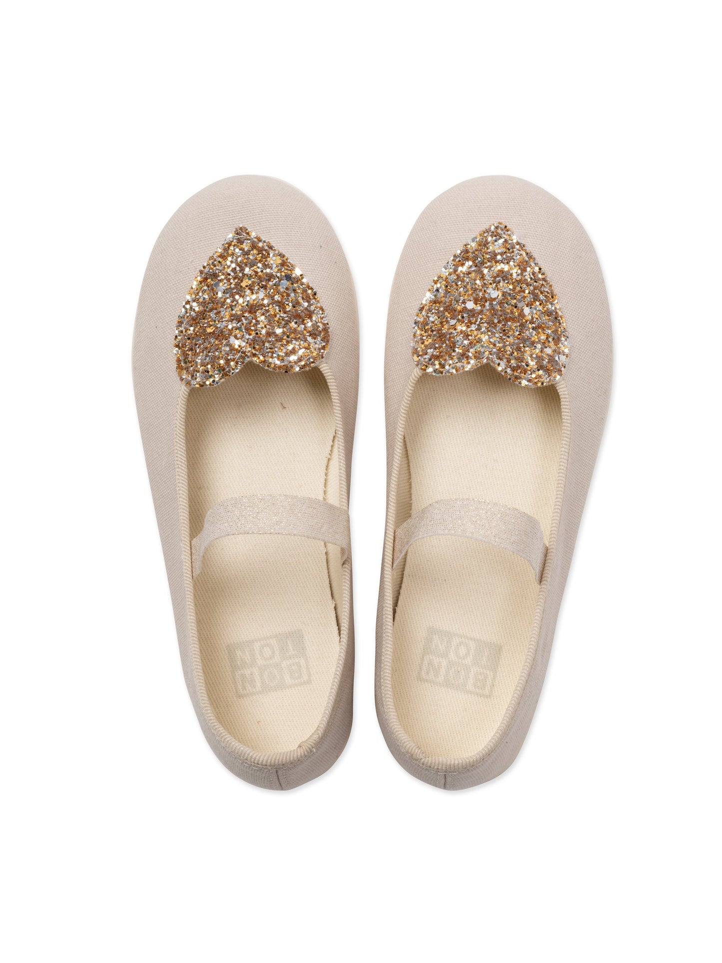 Girls Beige Glitter Shoes