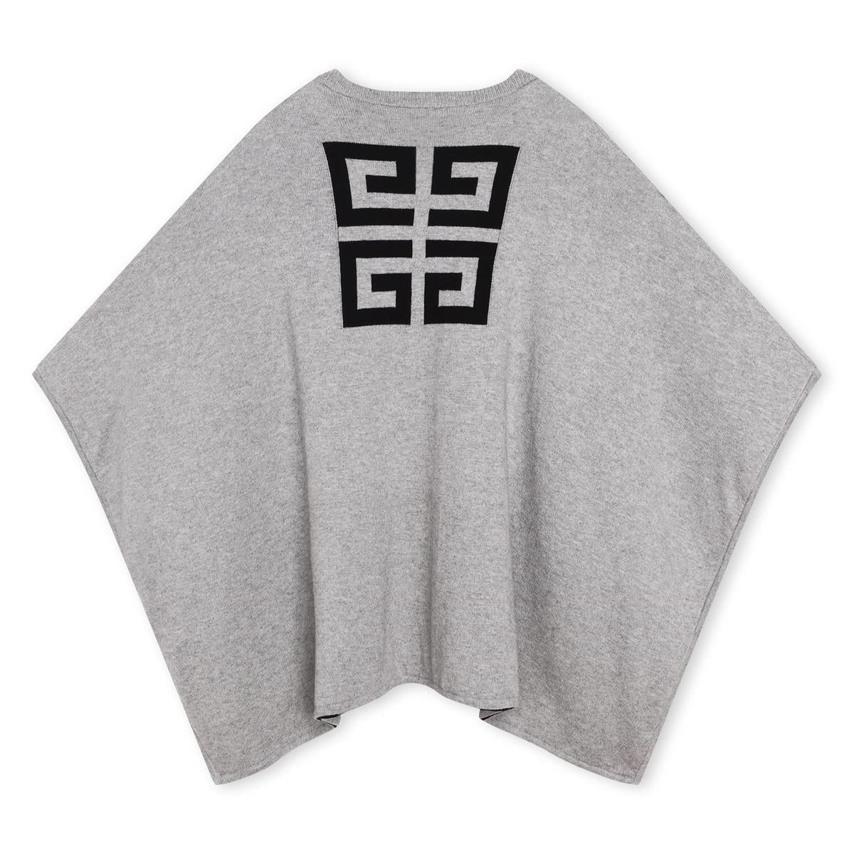 女童灰色Logo羊毛披肩