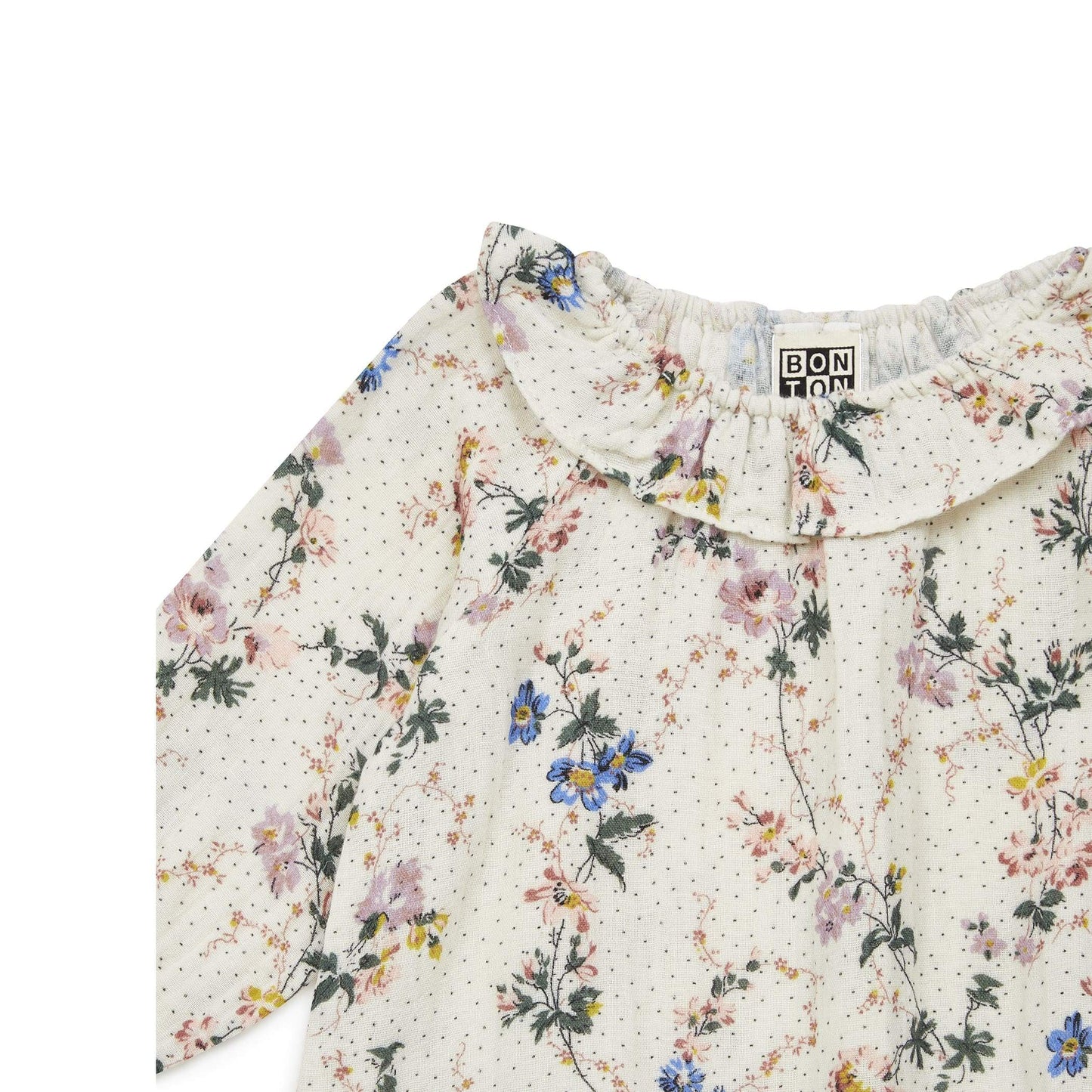 女婴白色碎花棉连衣裙