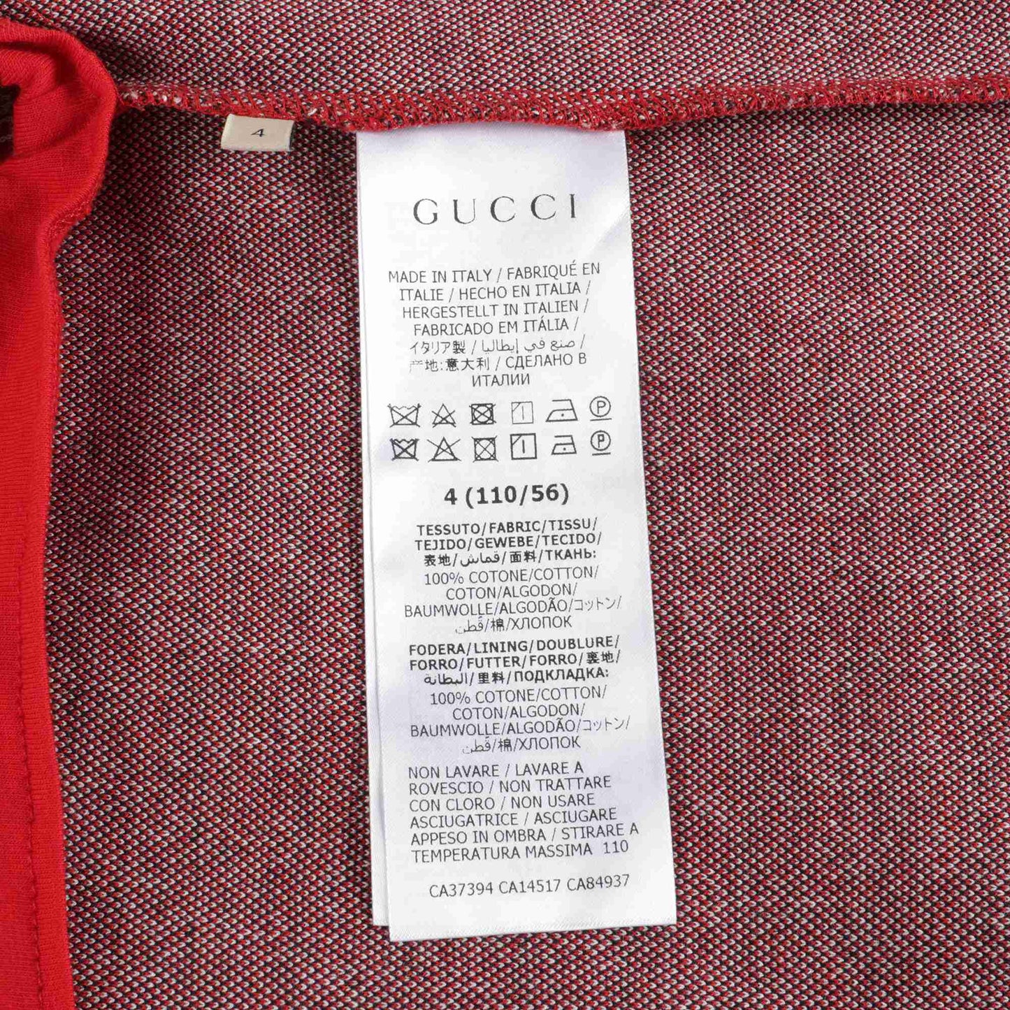 Girls Red GG Logo Cotton Dress