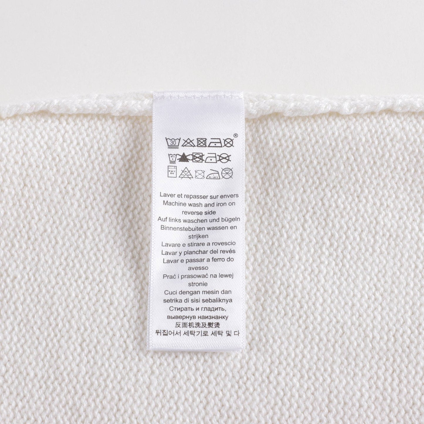 女婴白色Logo羊毛套装