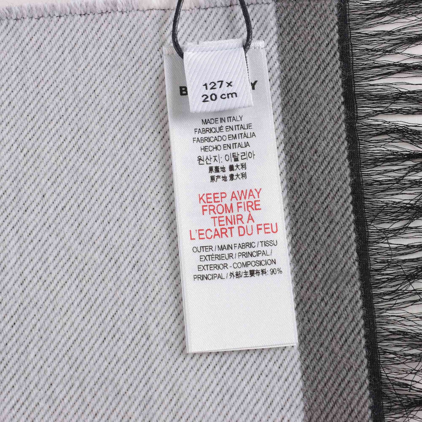 儿童黑色Logo羊毛围巾