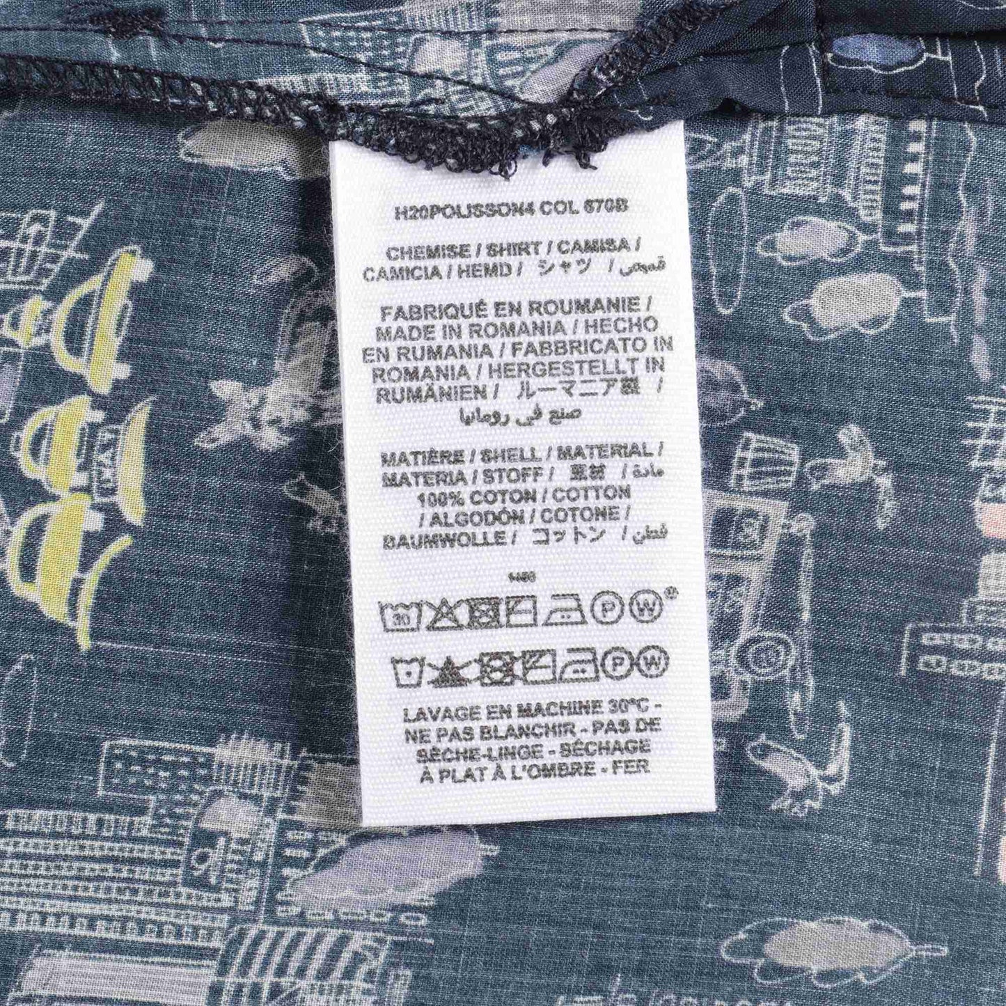 Baby Boys Marine Cotton Shirt