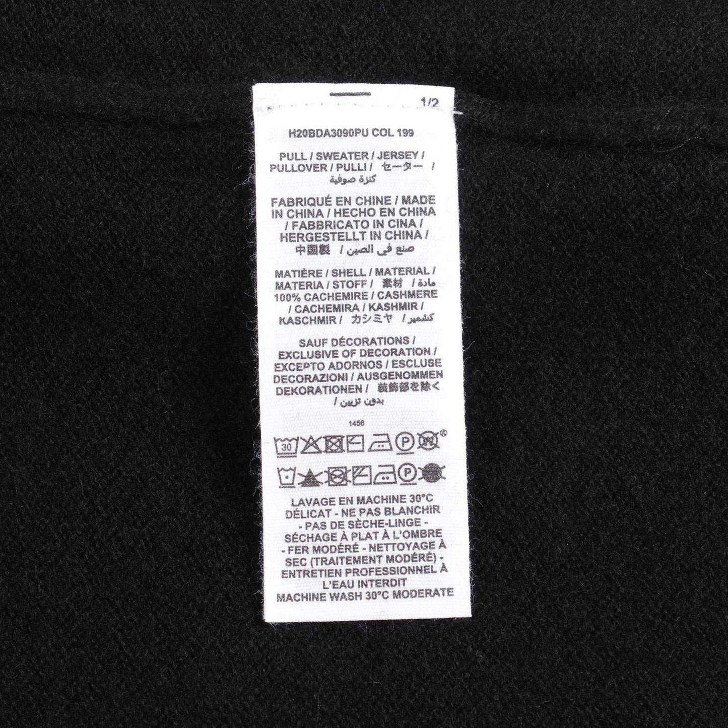 Girls Black Cashmere Sweatshirt