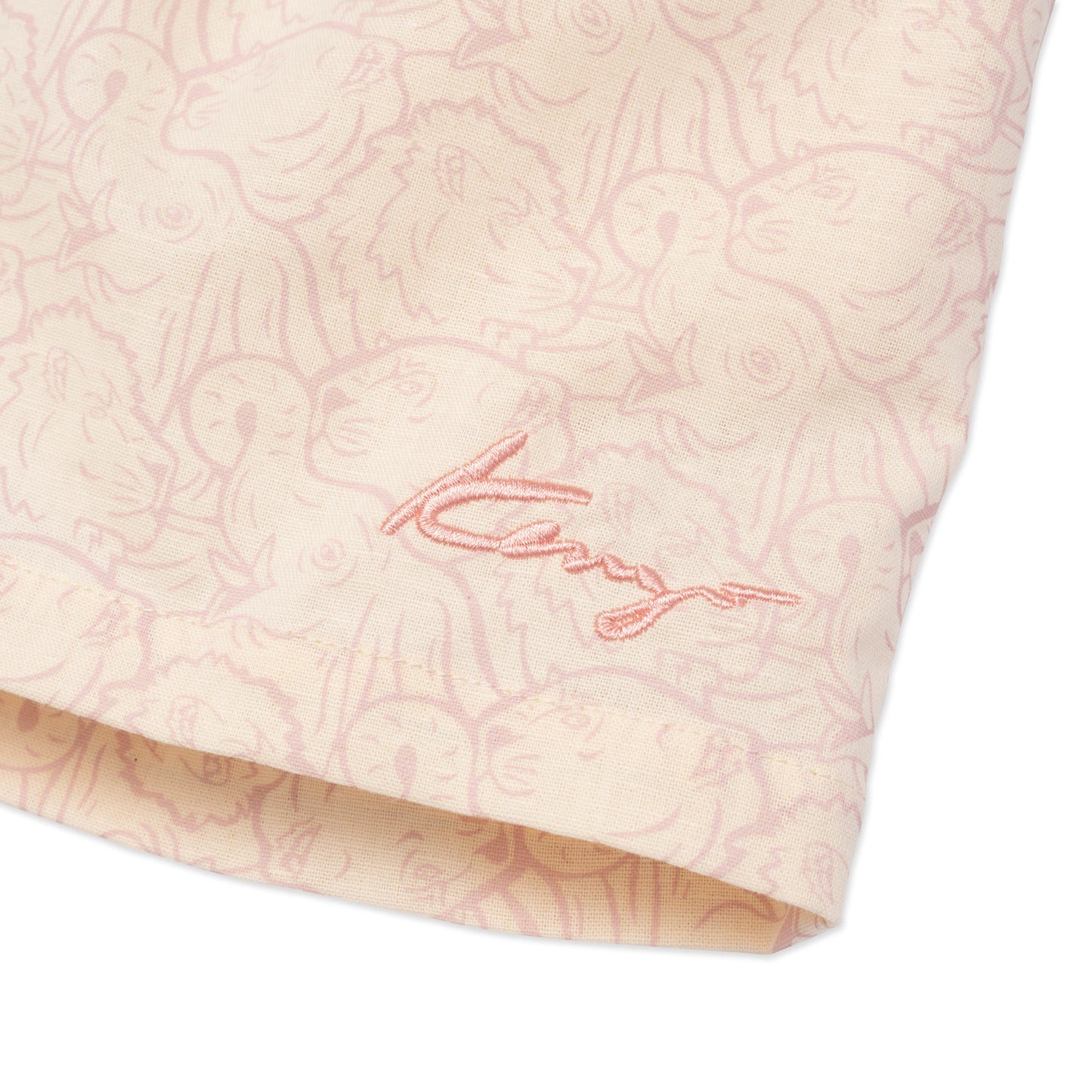 女童浅粉色印花棉短裤