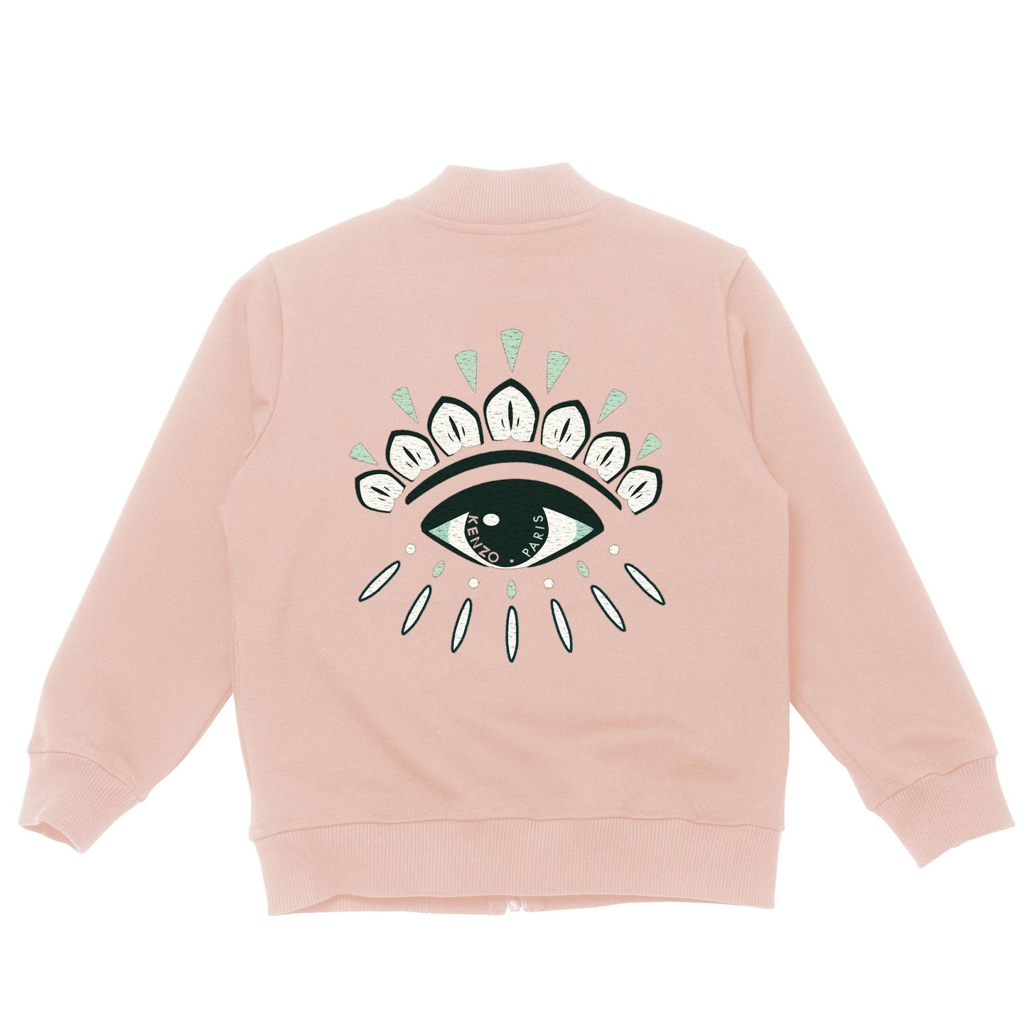 女童粉色Logo拉链上衣