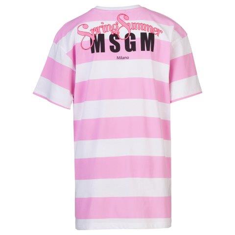 女童粉色条纹棉连衣裙