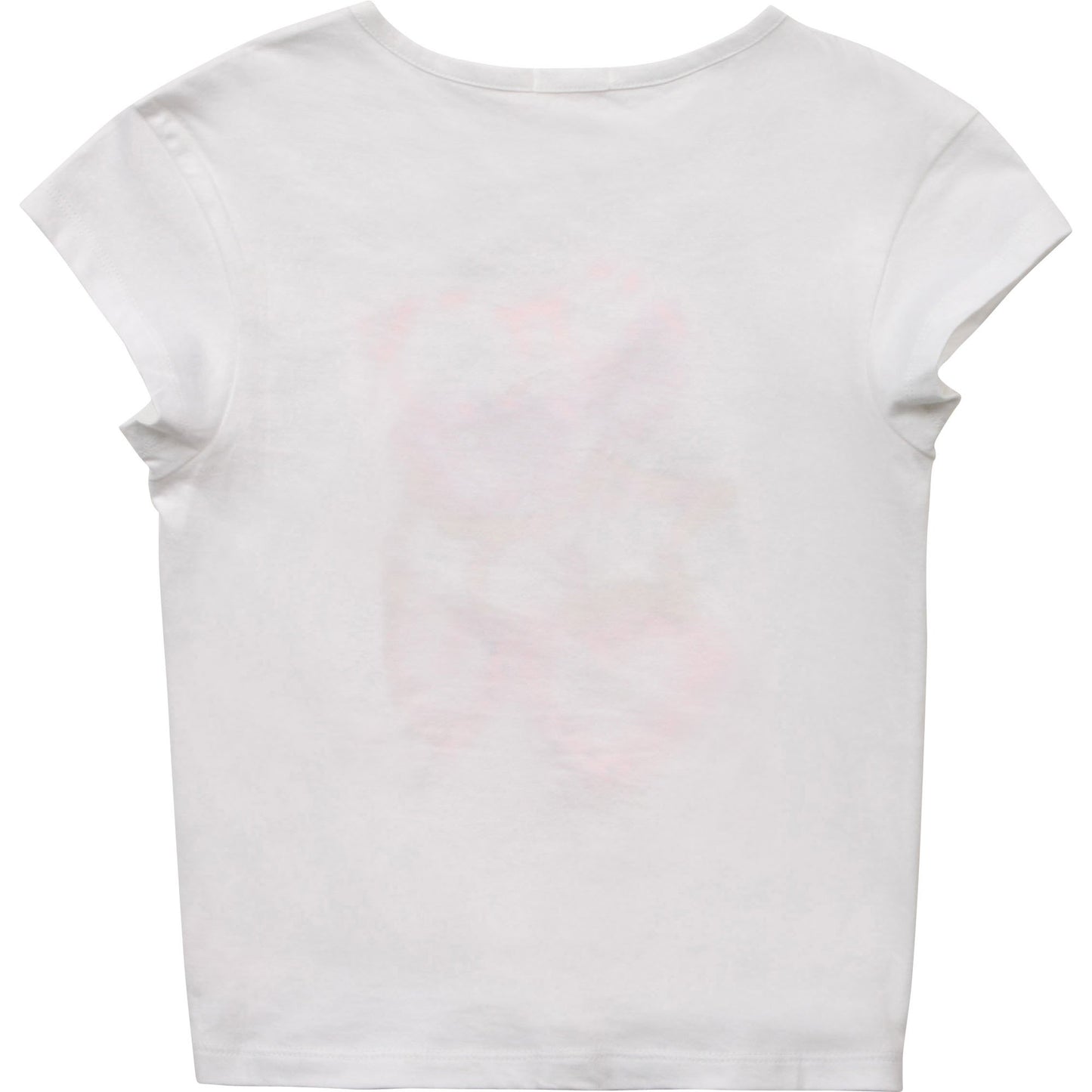 Girls White Printing Cotton T-Shirt