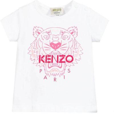 Baby Girs Optic White Cotton T-Shirt