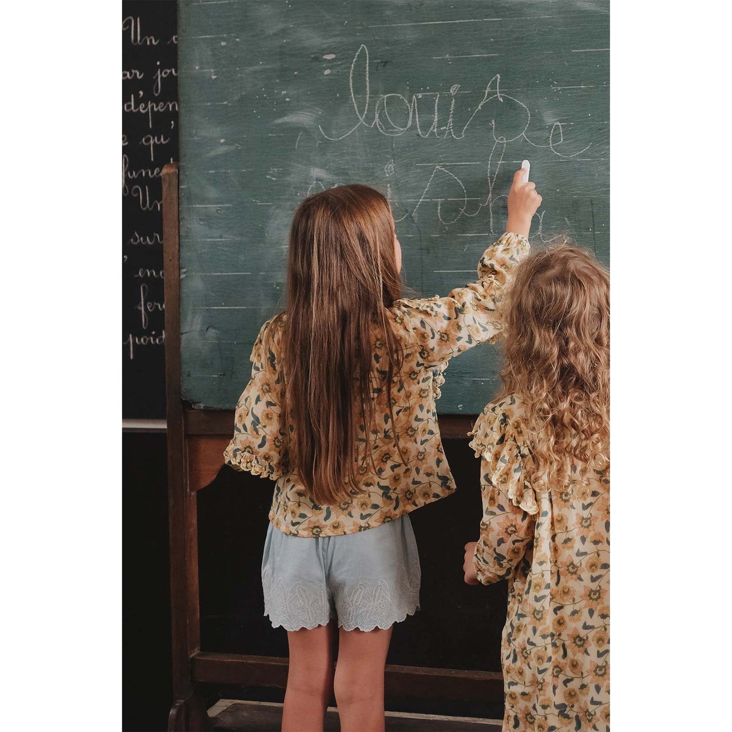 Girls Cream Flowers Blouse