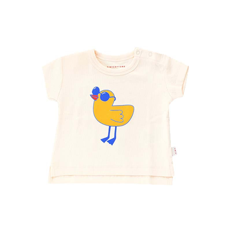 Baby Boys & Girls Cream Printing Cotton T-Shirt