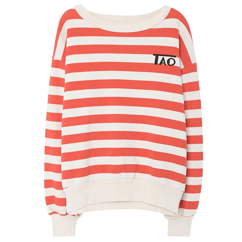 Girls Rose & White Striped Sweatshirt