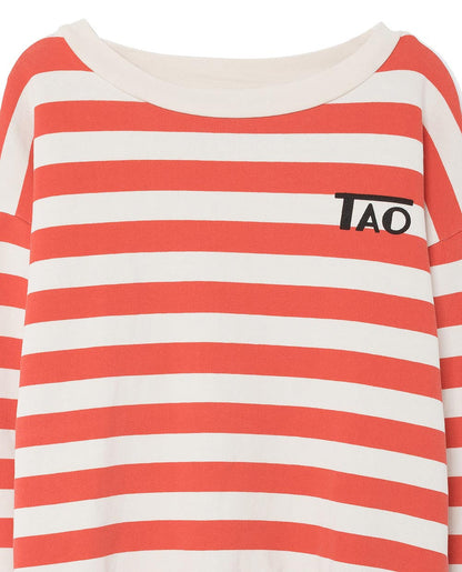 Girls Rose & White Striped Sweatshirt